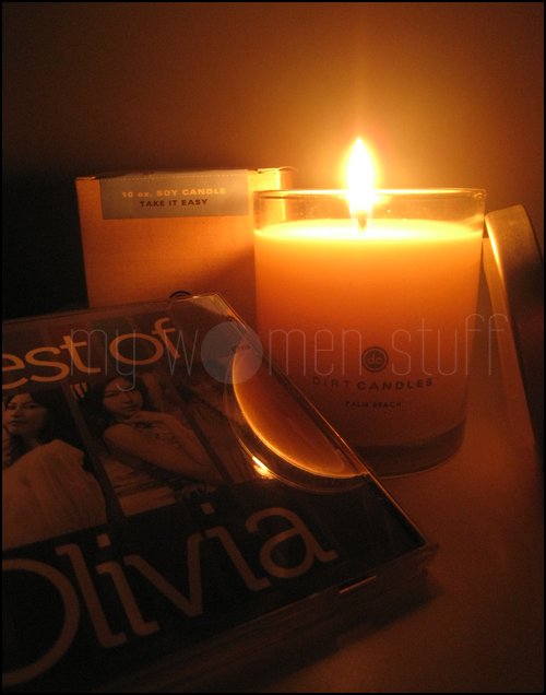 relax with dirt candles and olivia