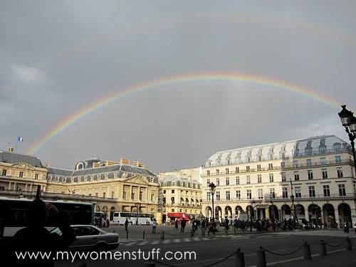rainbow in paris over palais royale