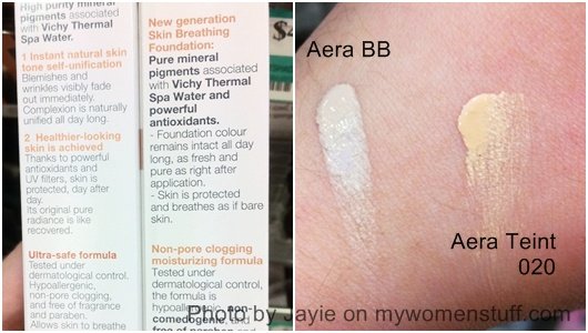 vichy aera bb cream compared to vichy aera teint foundation