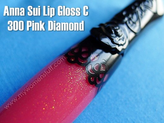 review anna sui lip gloss clear pink diamond 300 swatches