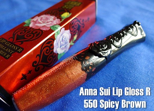 anna_sui_gloss_r anna sui lip gloss rich #550 spicy brown review swatches