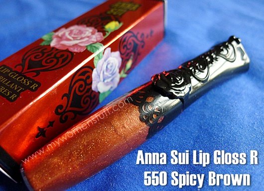 anna sui lip gloss rich #550 spicy brown review swatches