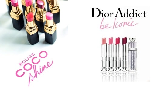 Chanel Rouge Coco Shine and Dior Addict Be Iconic - Twin Ads