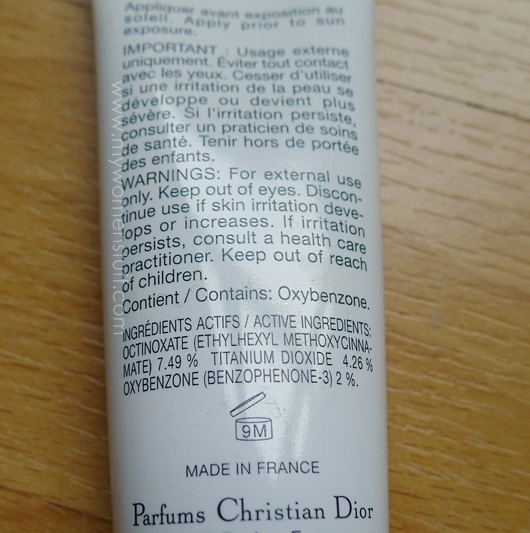 dior bb creme oxybenzone ingredients