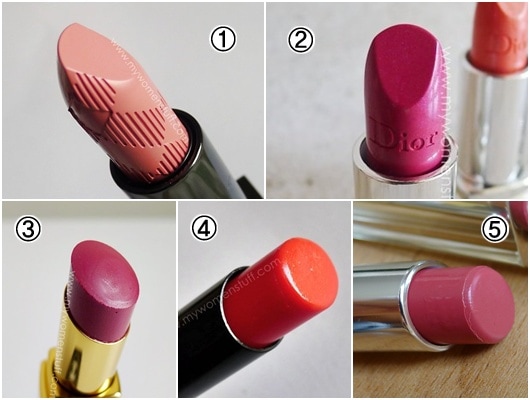 Day 1-5 of 30 lipsticks