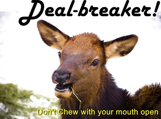 chewing with mouth open