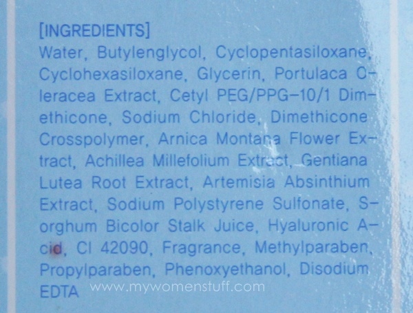 lioele waterdrop mask ingredients