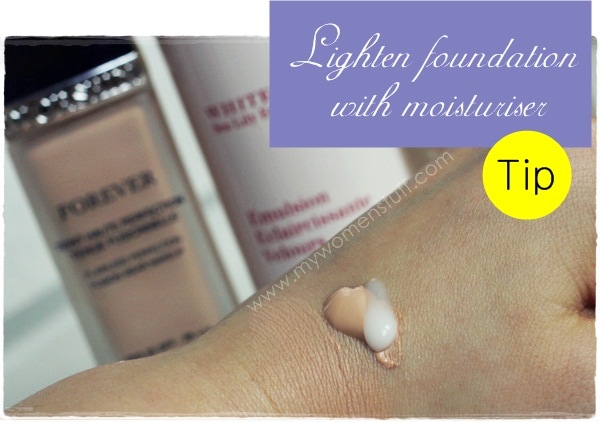 lighten thick foundation with moisturiser