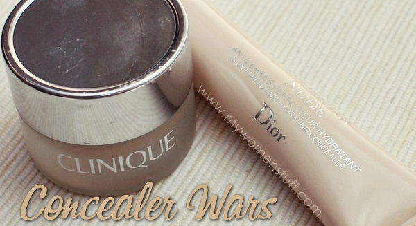 clinique even better concealer and diorskin nude hydrating concealer review close up photo
