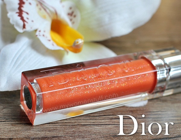 dior orange pareo lipgloss close up