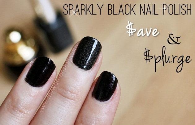 sparkly black nail polish