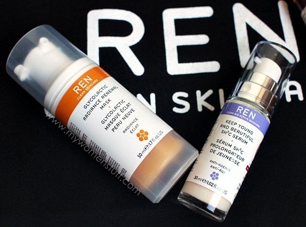 ren glycolactic acid mask and keep young and beautiful sh2c serum