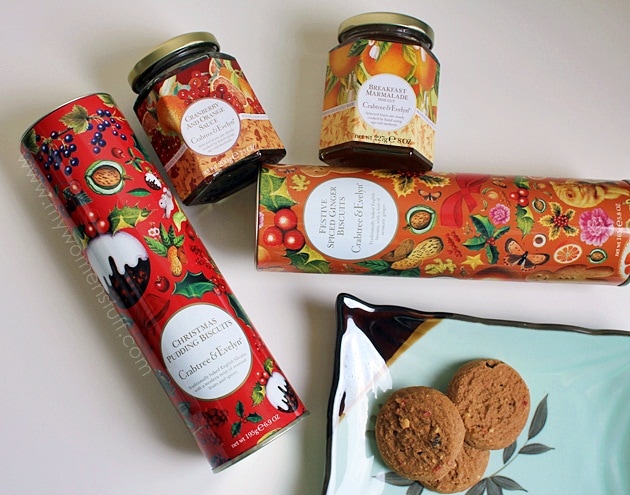 crabtree & evelyn christmas pudding biscuit, festive spiced ginger biscuits and jam