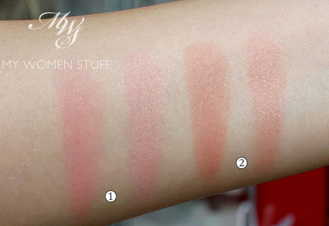 diorblush pink happiness, tender coral swatches