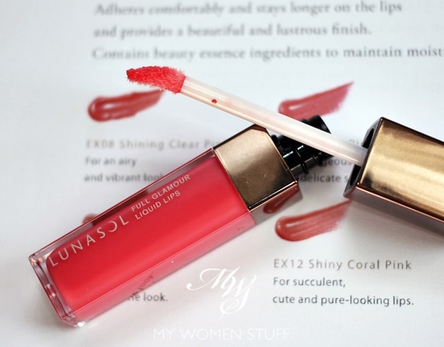 lunasol full glamour liquid lips ex08 shining clear pink