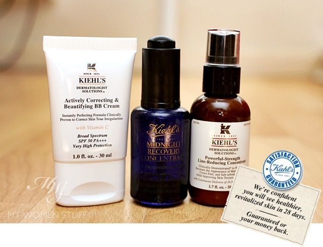 kiehl's bb cream, midnight recovery concentrate, powerful strength line reducing concentrate