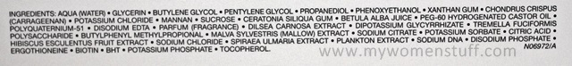 diorsnow extreme cooling gel mask ingredient list