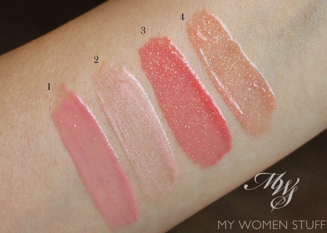 dior addict gloss swatches delice, diablotine, dormeuse, premiere soiree