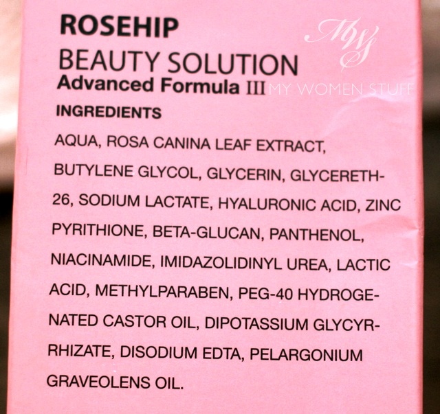 oslee rosehip beauty solution ingredient list