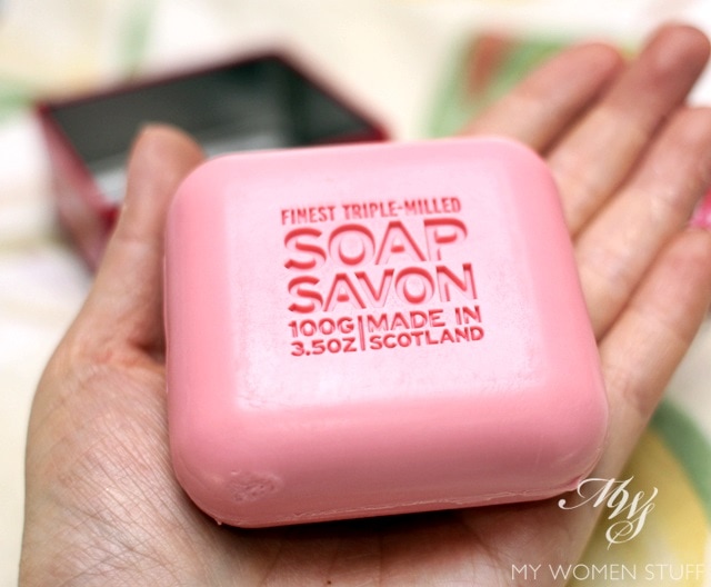 scottish fine soap in a tin raspberry