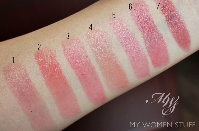 sheer lipstick swatches 