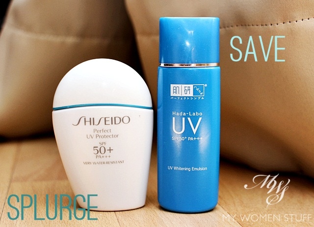 shiseido perfect UV sunscreen, Hada Labo UV Whitening Emulsion