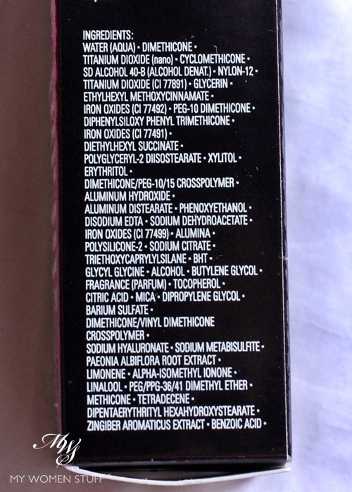 shiseido sheer and perfect foundation ingredient list