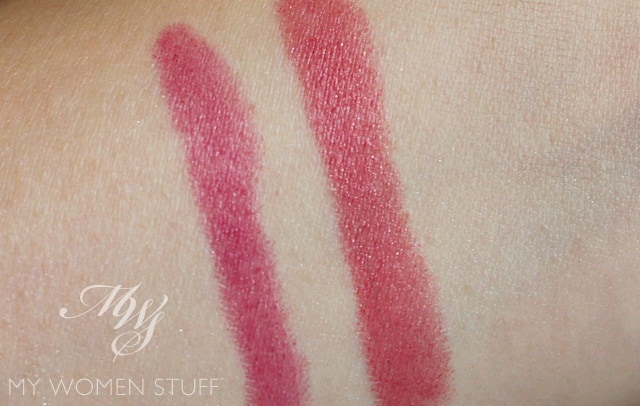 clinique chubby stick intense swatches grandest grape, roomiest rose