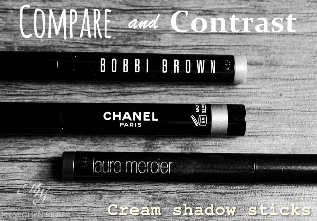 Compare & Review: Laura Mercier Caviar Stick, Bobbi Brown cream shadow Stick,  Chanel Stylo cream shadow, Clinique chubby Stick eye