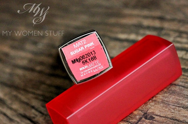 maybellie bold matte mat 2 sugar pink lipstick