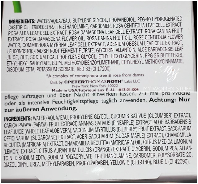 peter thomas roth cucumber gel mask rose stem cell gel mask ingredient list
