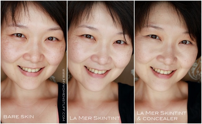 la mer reparative skintint spf 30 very fair before after