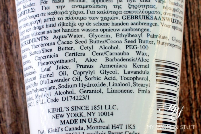 kiehl's richly hydrating hand cream lavender ingredients