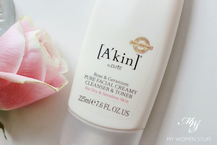 Gentle and comforting A'kin Rose Geranium Cream Cleanser for skin
