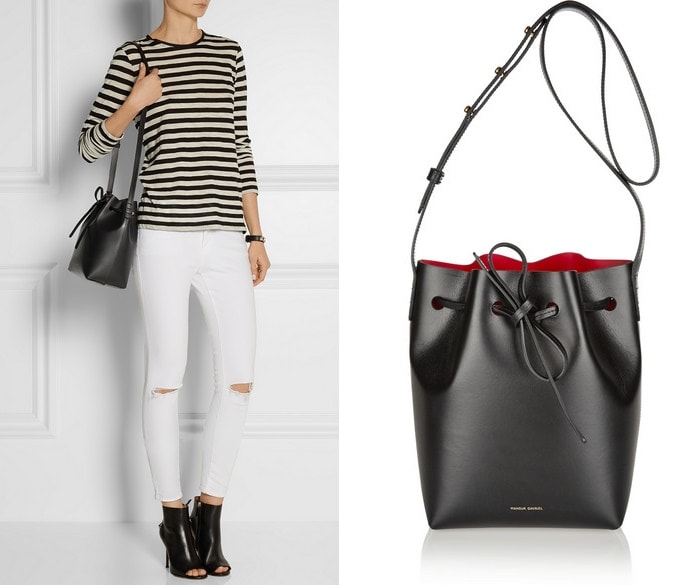 Mansur Gavriel Cammello Mini Leather Bucket Bag