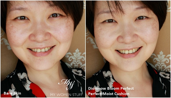 dior diorsnow bloom perfect perfect moist cushion foundation before after 