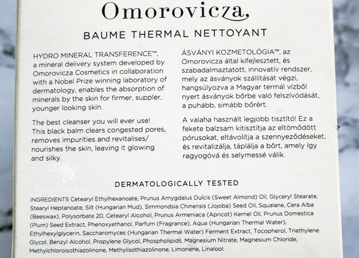 omorovicza thermal cleansing balm ingredients