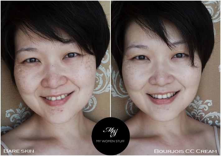 bourjois 123 perfect cc cream ivory before after