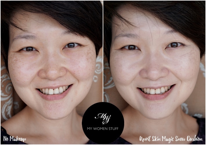 april skin magic snow cushion before after