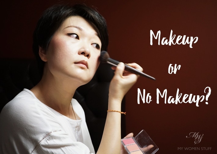 makeup or no makeup - applying blush