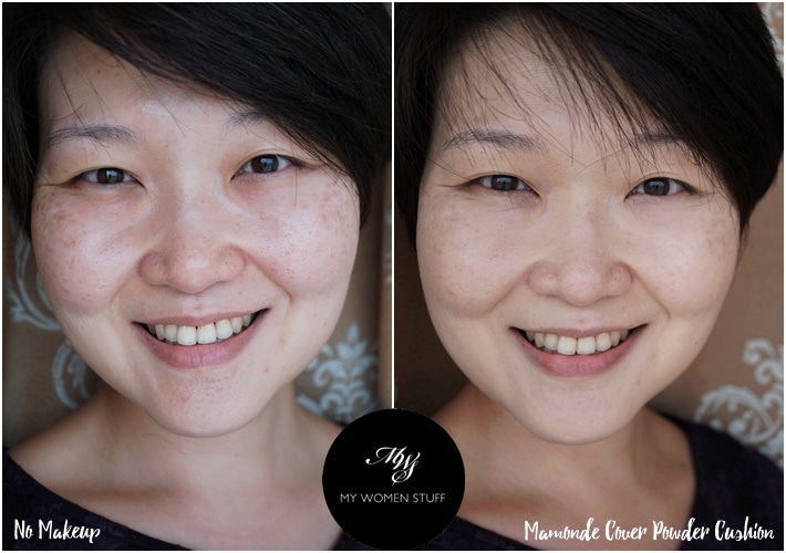 mamonde cover powder cushion before after
