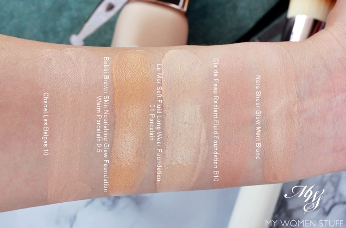 la mer soft fluid long wear foundation porcelain swatches