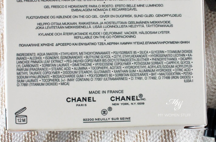 chanel les beiges healthy glow gel touch foundation ingredients