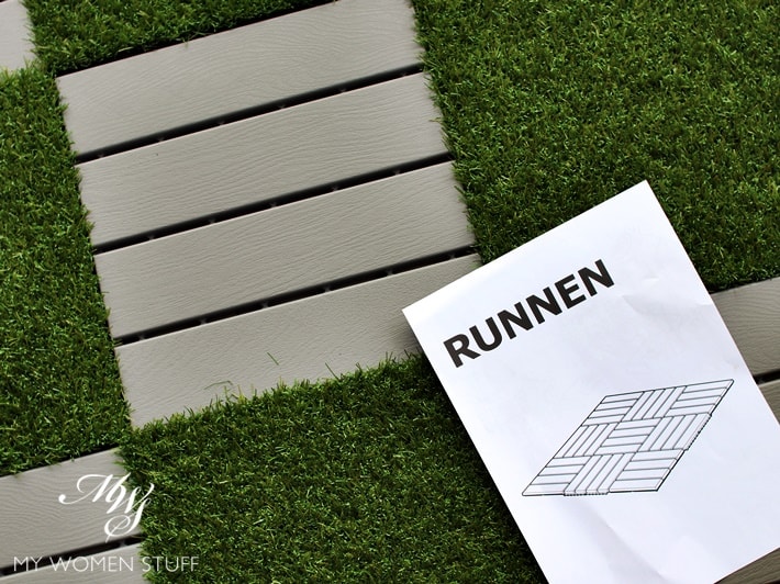 ikea runnen decking grey and artificial grass