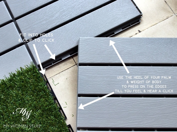 Review: Ikea Runnen Decking - light grey, artificial grass - How to install