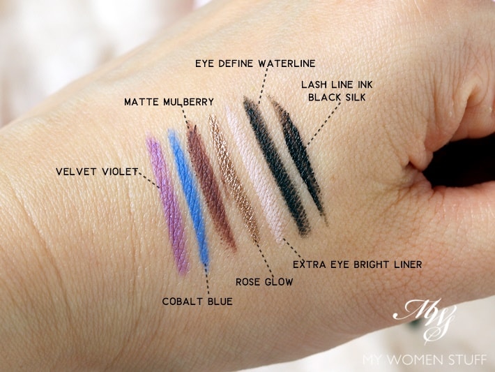 Pixi eyeliner swatches