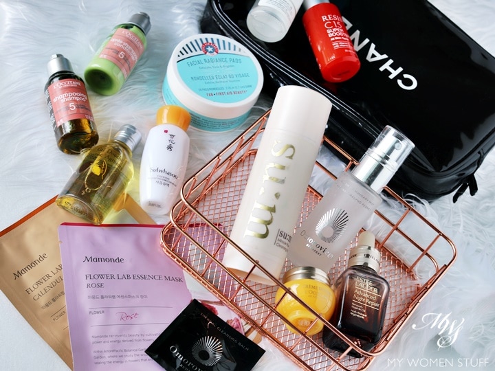 travel skincare routine with samples