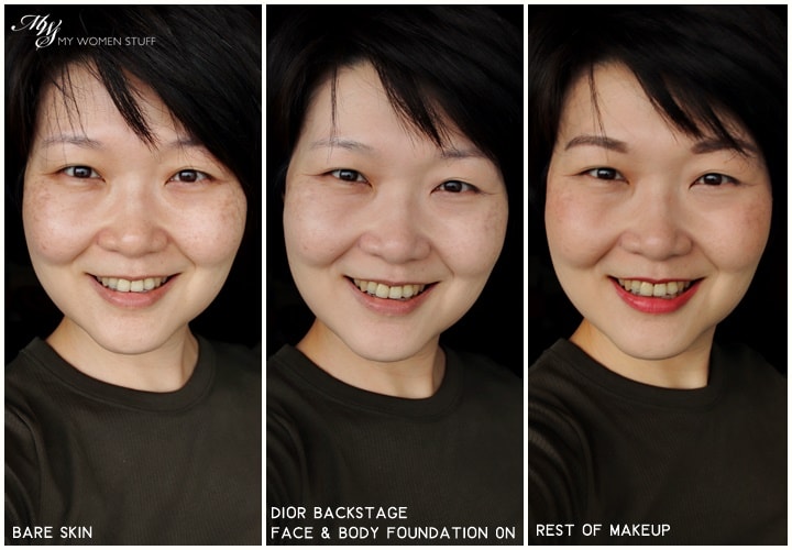 dior backstage face & body foundation before after