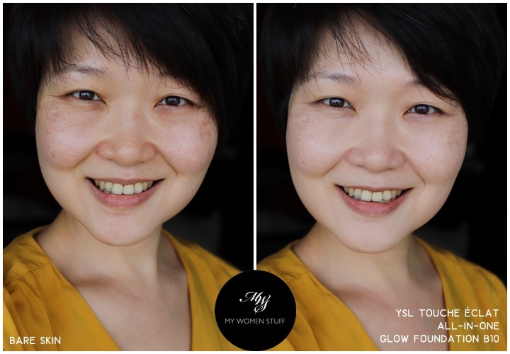 YSL Touche Éclat All-in-one Glow Foundation before after