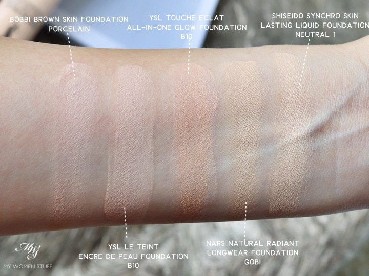YSL Touche Éclat All-in-one Glow Foundation B10 swatches
